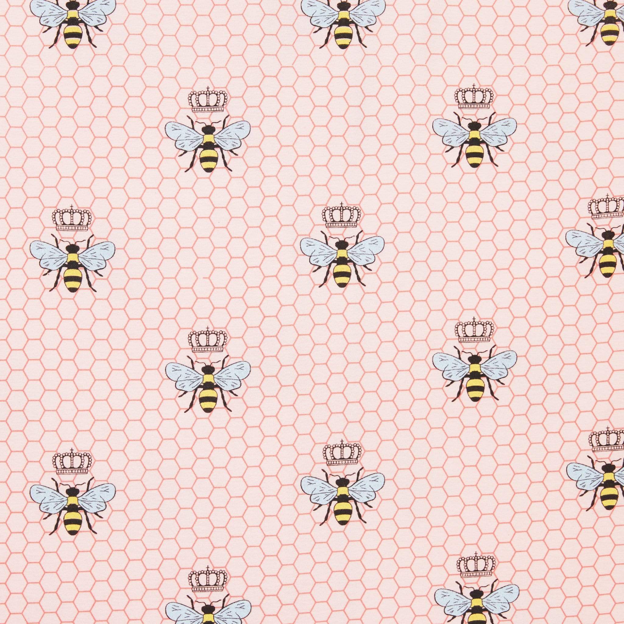 Queen Bee Pima Knit Long-Sleeved Pajama - Pink