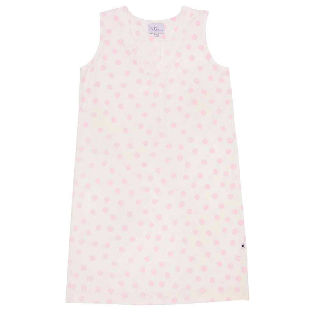 Sprinkle Dots Pima Knit Nightgown - Pink