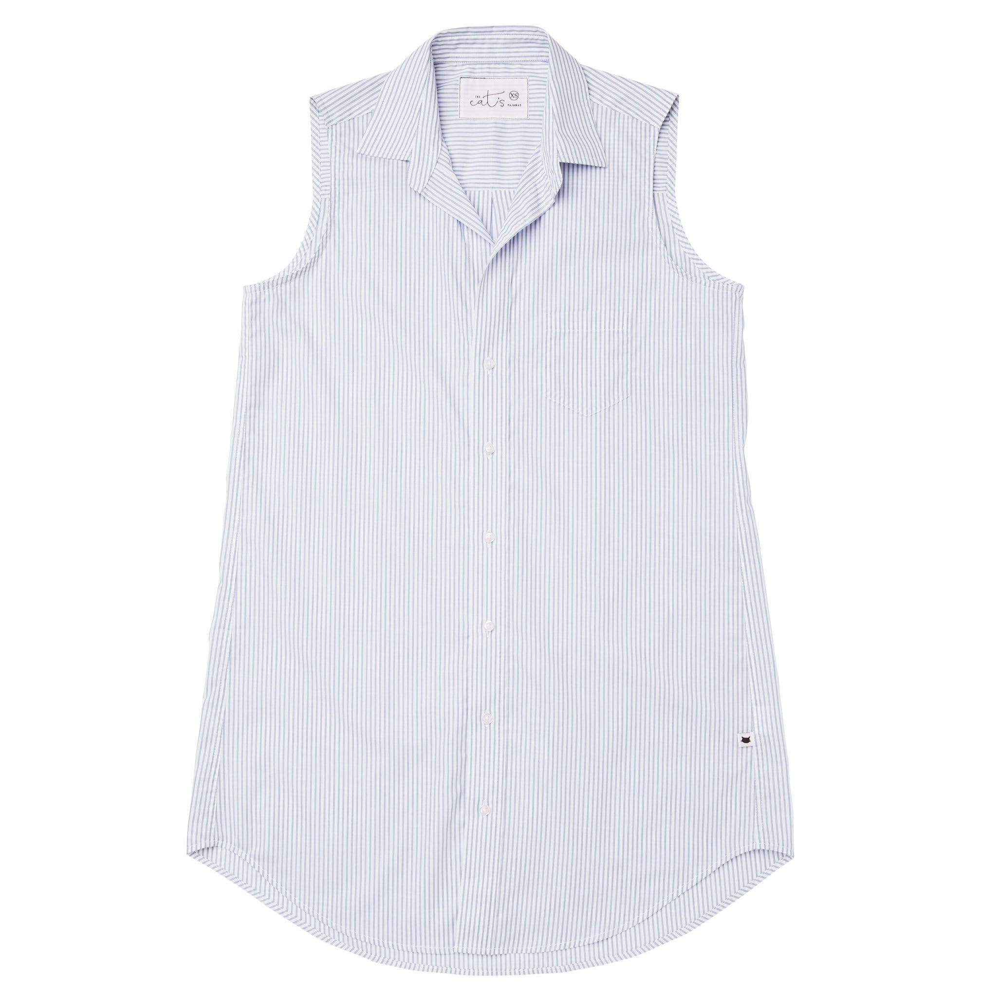Simple Stripe Luxe Pima Sleeveless Night Shirt