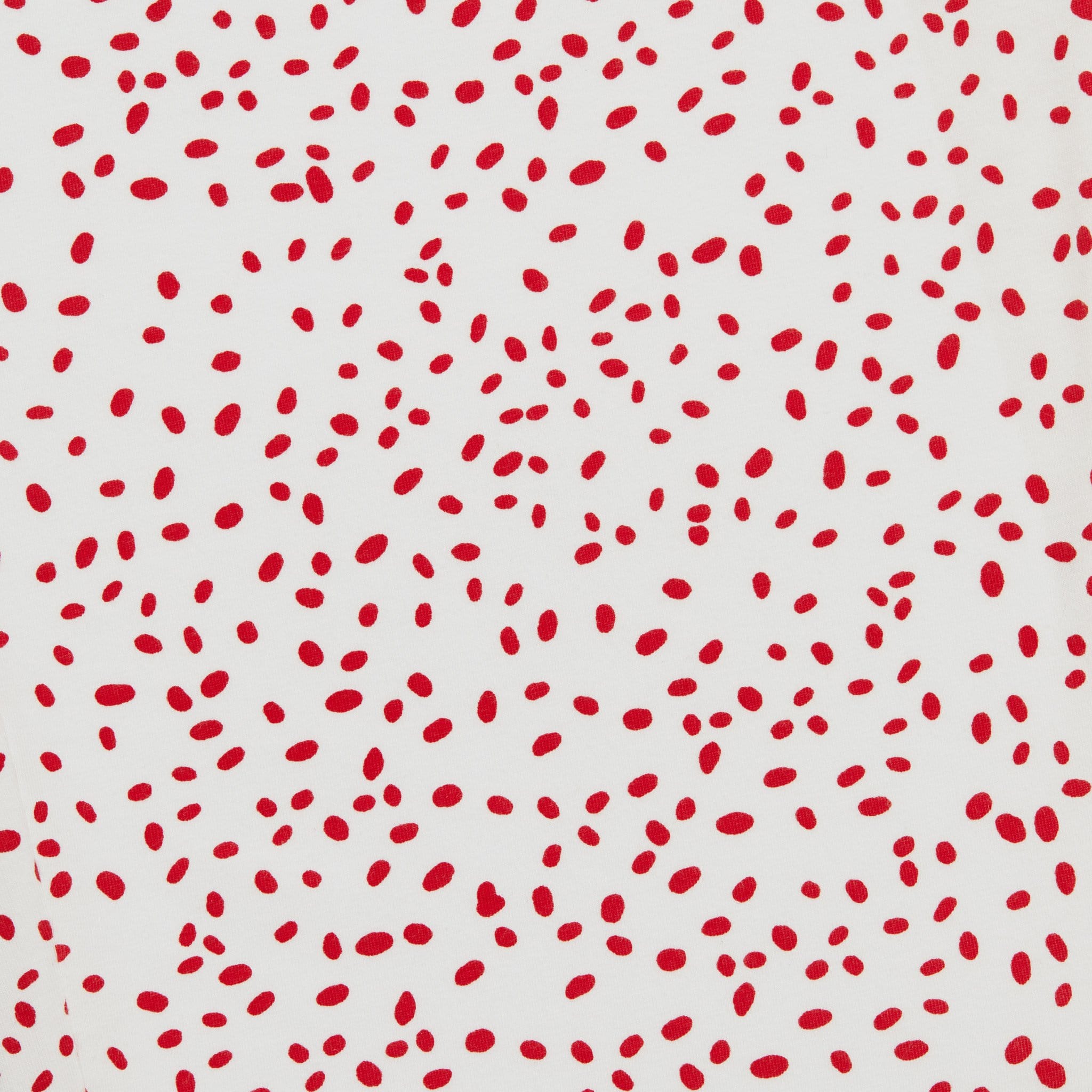 Confetti Dot Pima Knit Long-Sleeved Pajama - White/Red