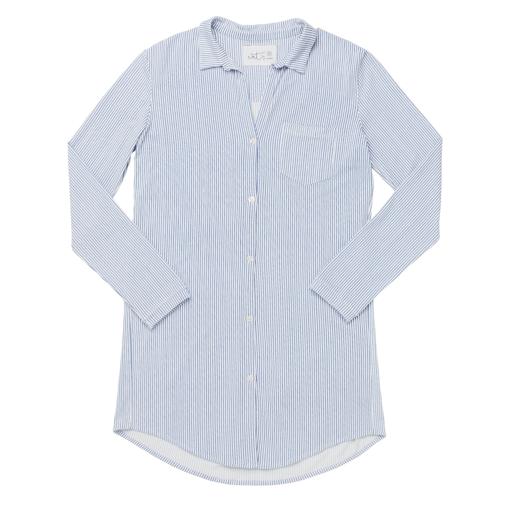 Simple Stripe Pima Knit Night Shirt