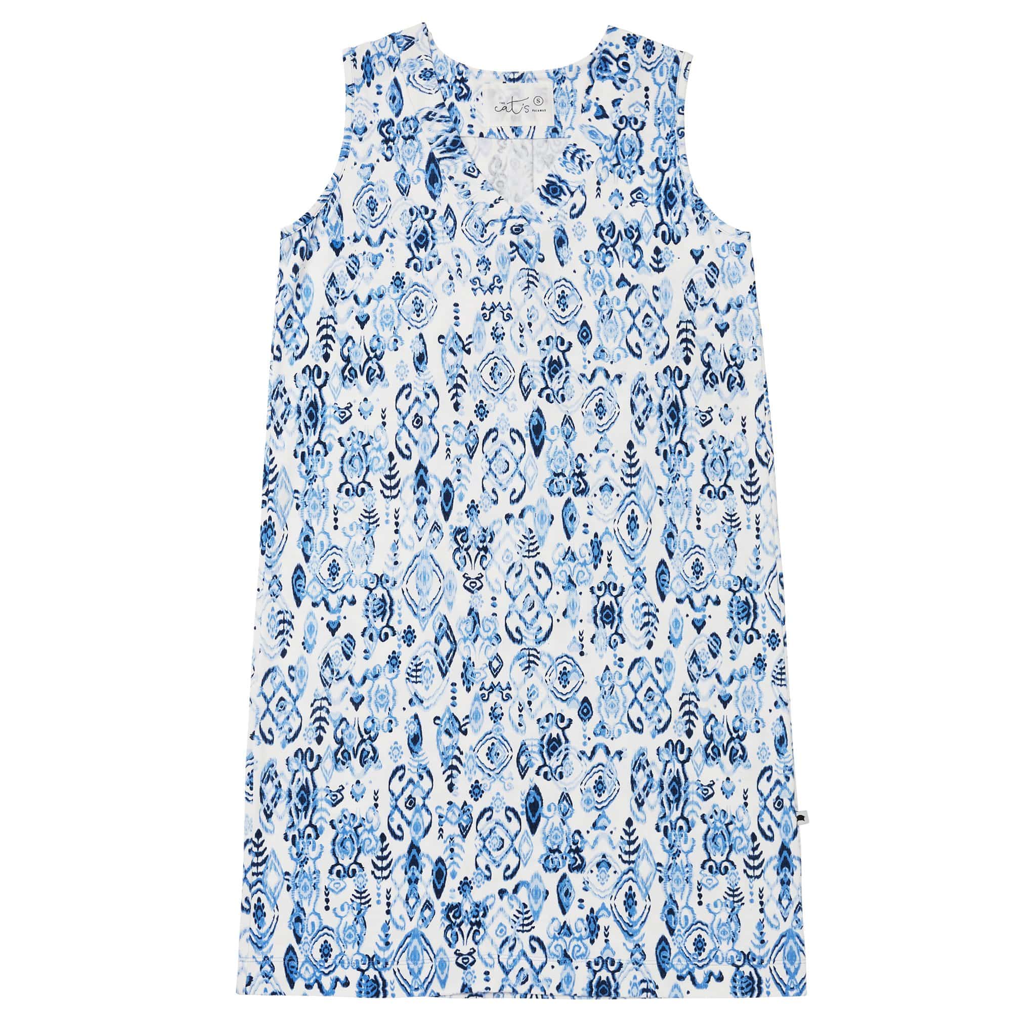 Ikat Marine Pima Knit Nightgown