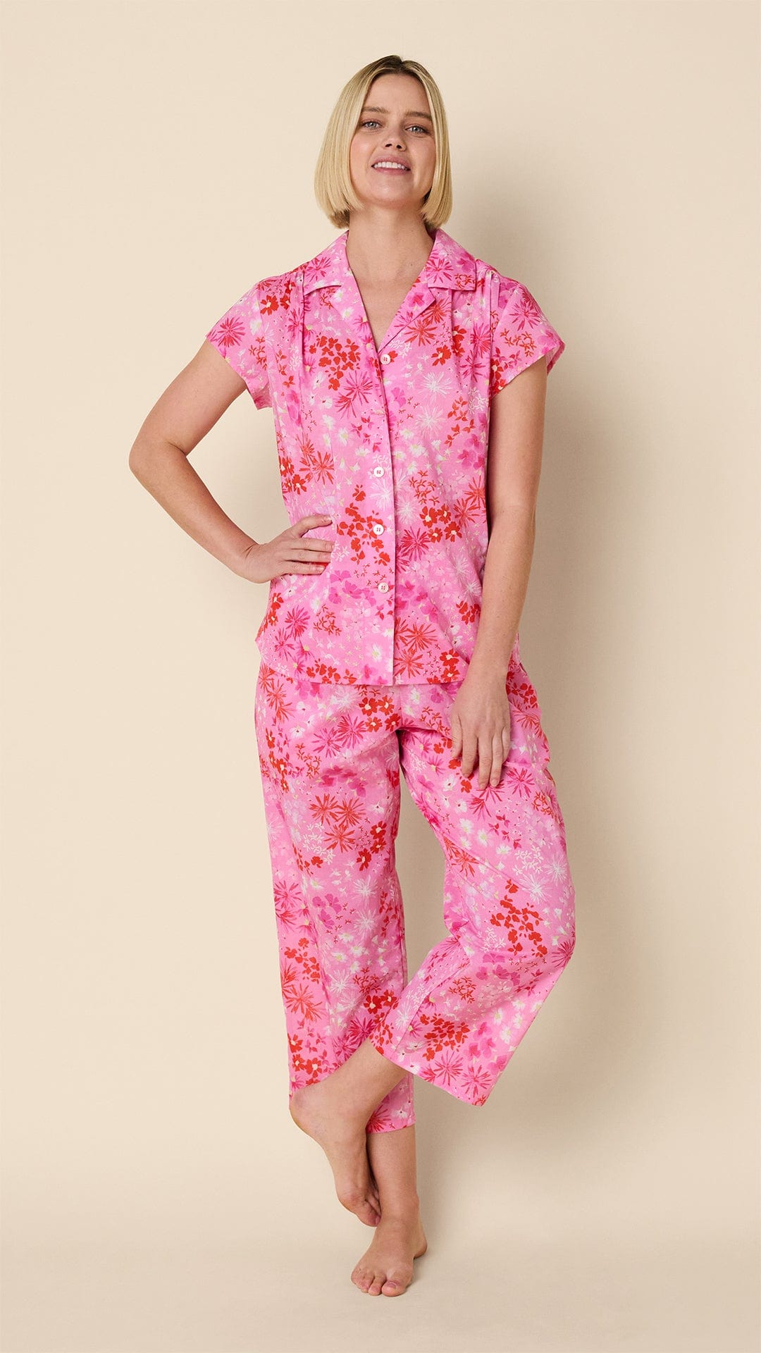 Popping Pink Voile Capri