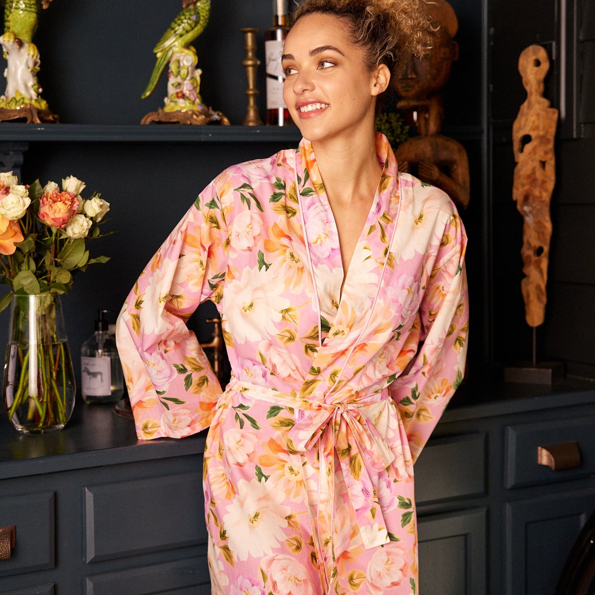Blush Rose Luxe Pima Kimono Robe
