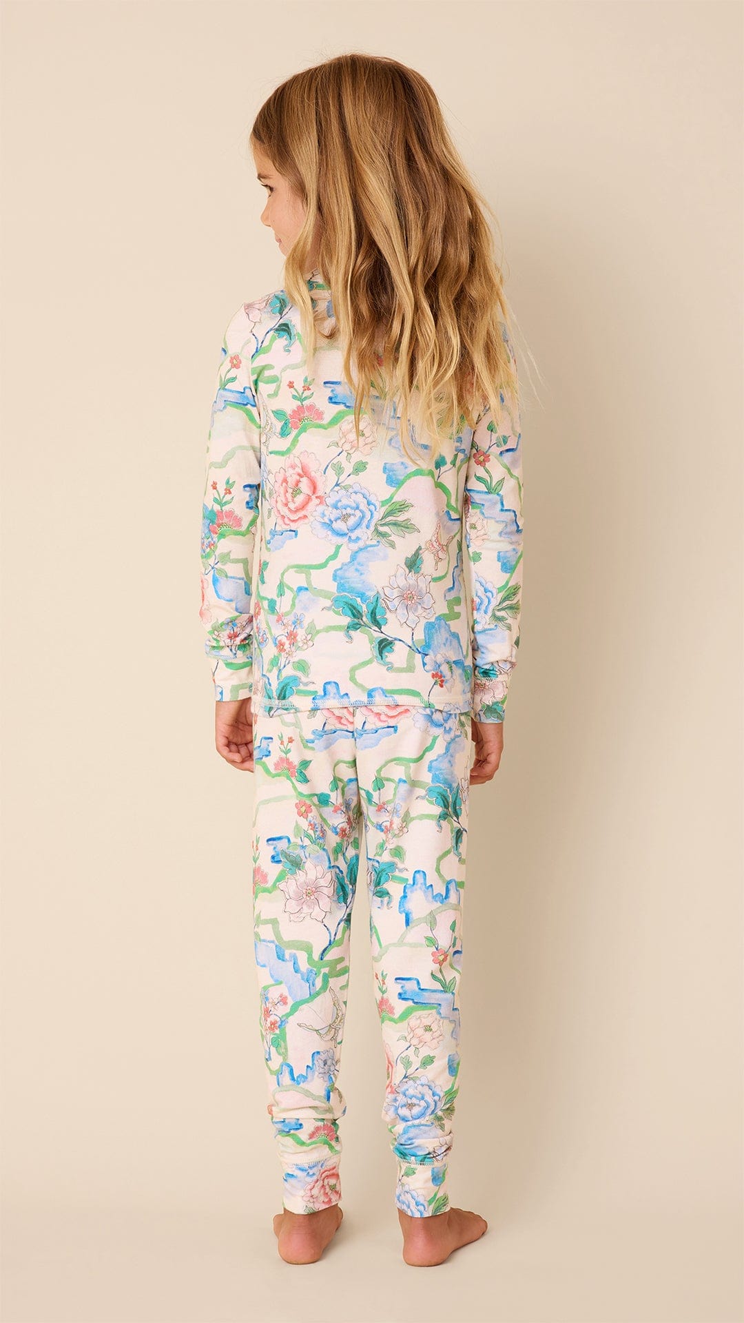 Butterfly Floral Pima Knit Kids Pajama