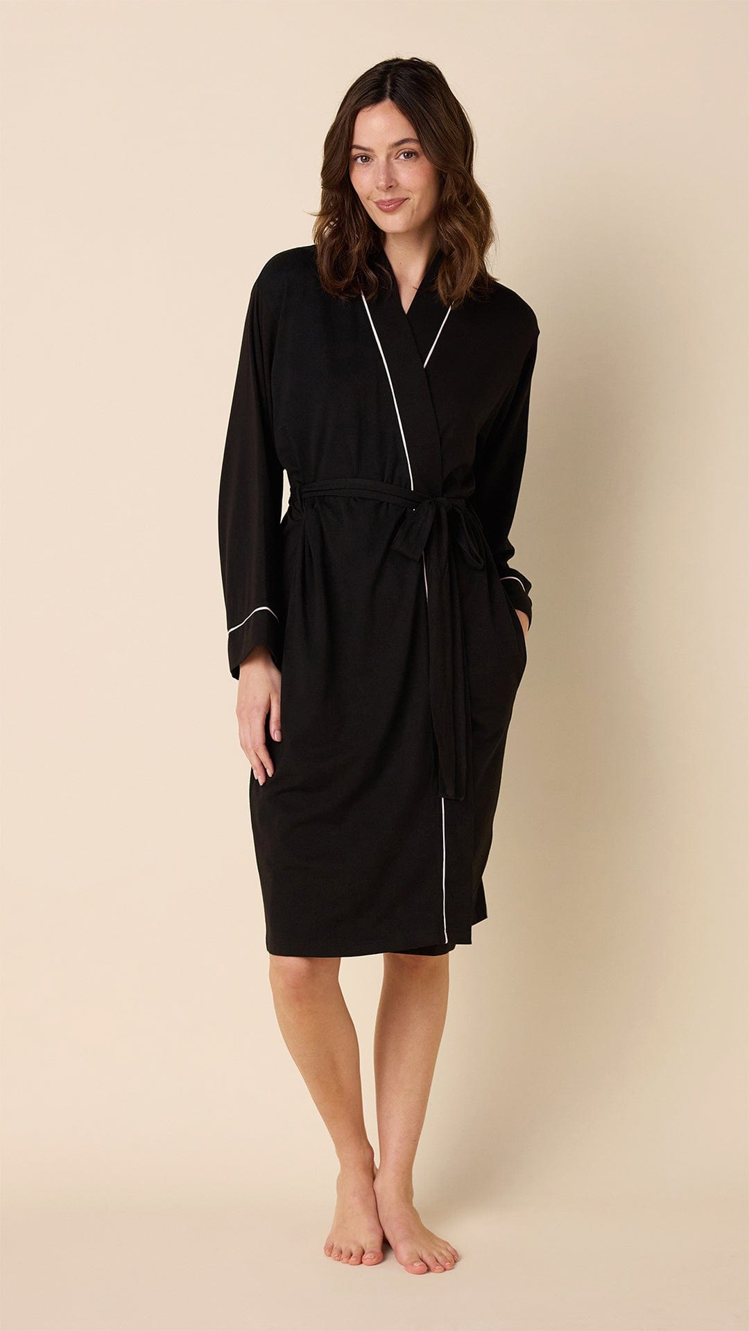 Classic Pima Knit Robe - Midnight