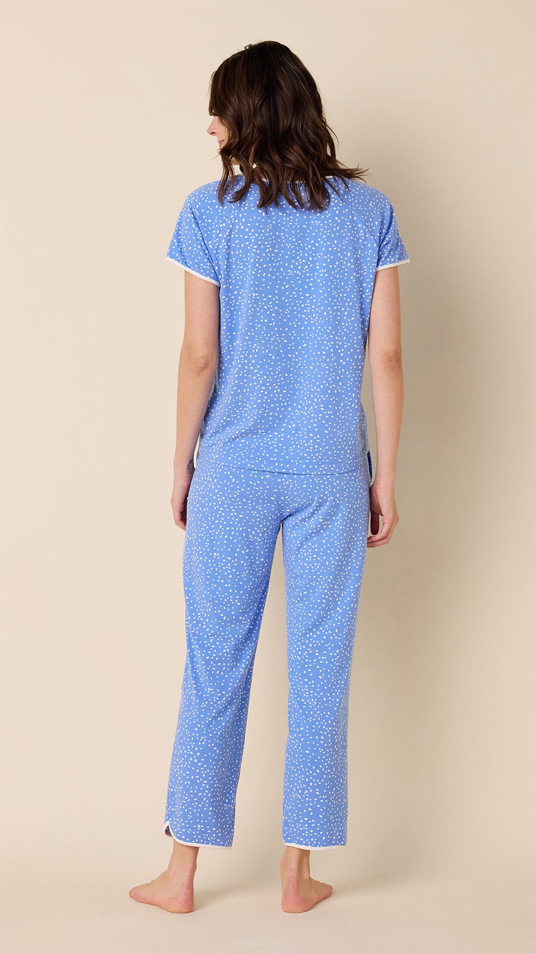 Confetti Dot Pima Knit Short-Sleeved Simple Set - Provence