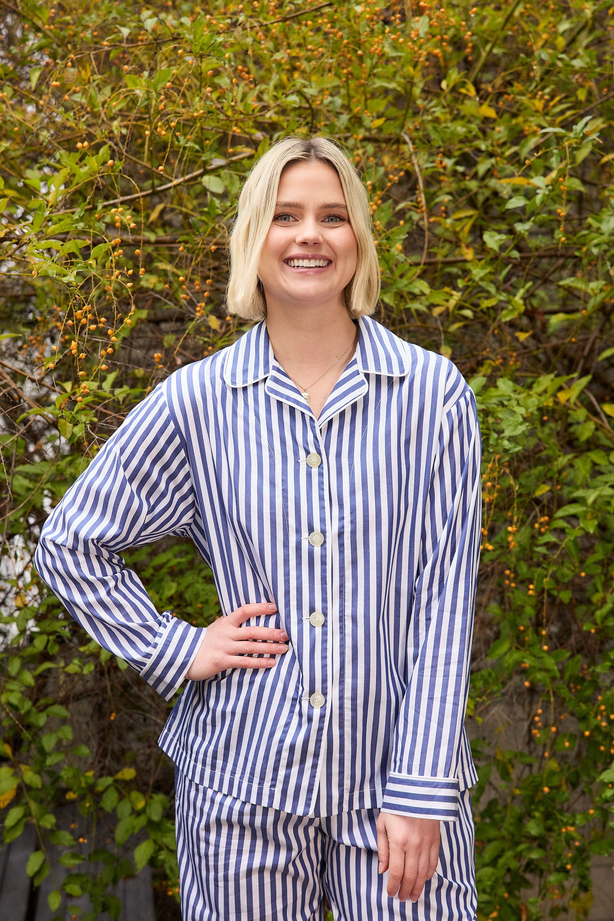 Classic Stripe Luxe Pima Pajama - Navy