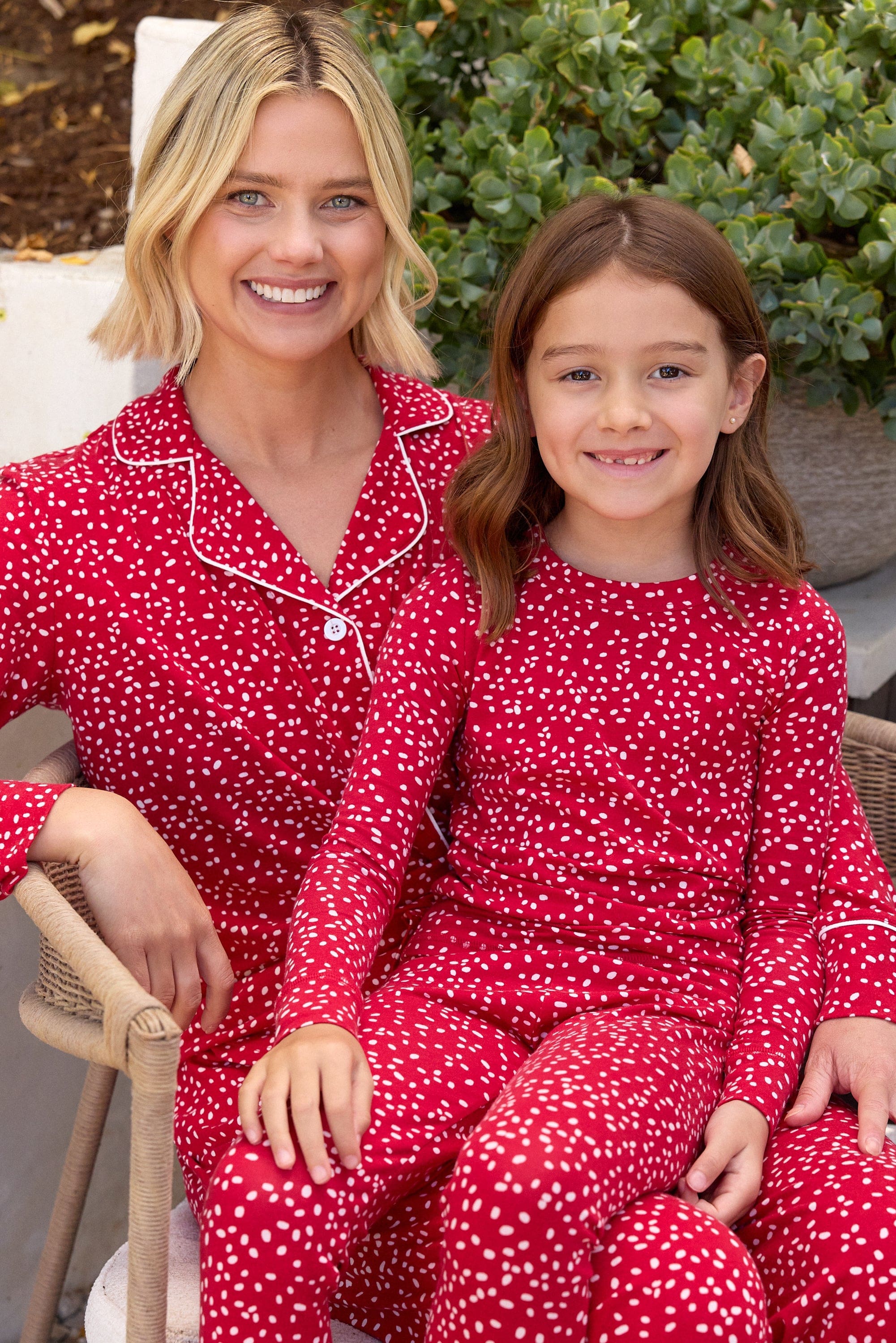 Confetti Dot Pima Knit Kids Pajama - Red