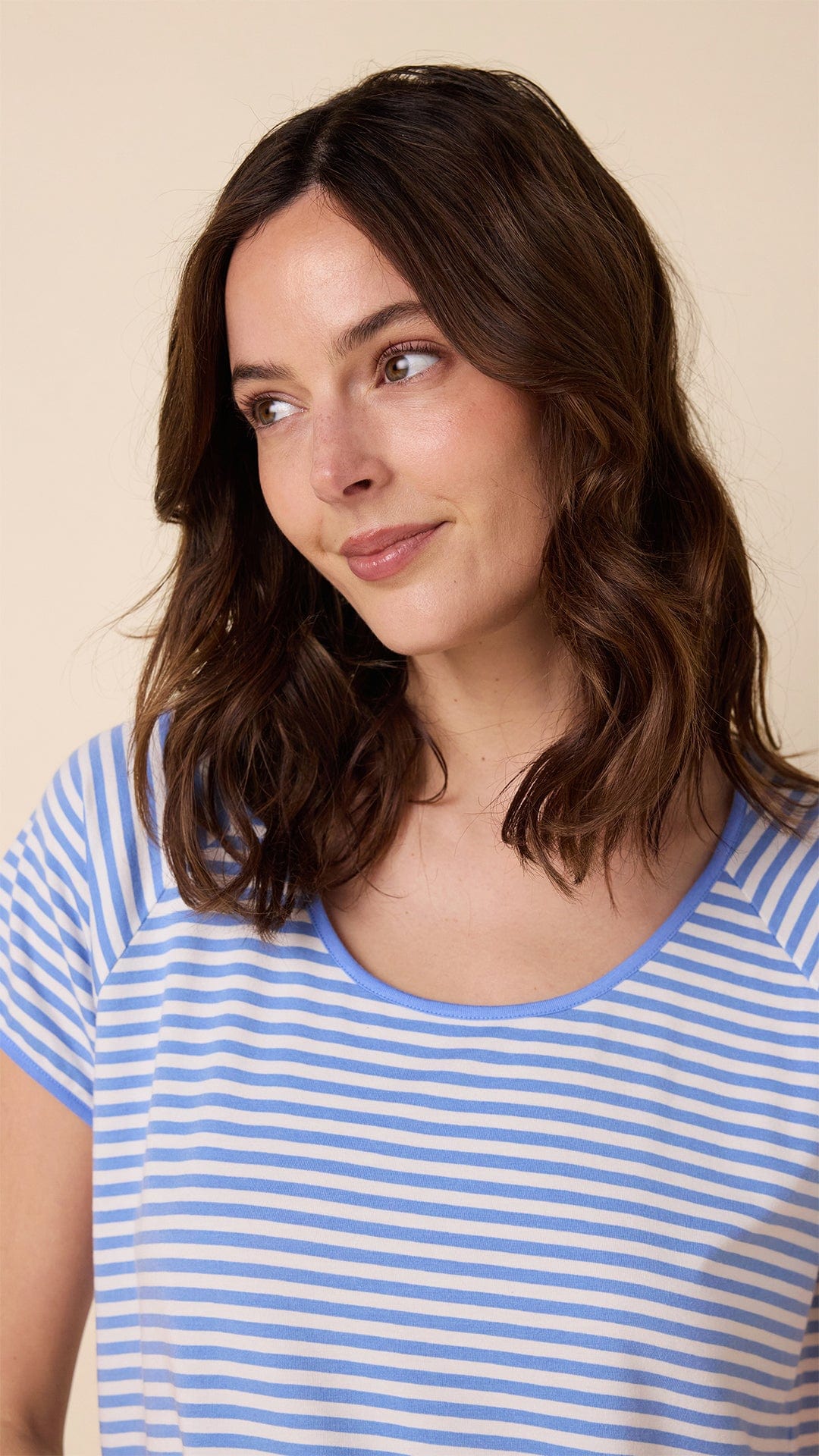 Essential Stripe Pima Knit Simple Short Set - Provence