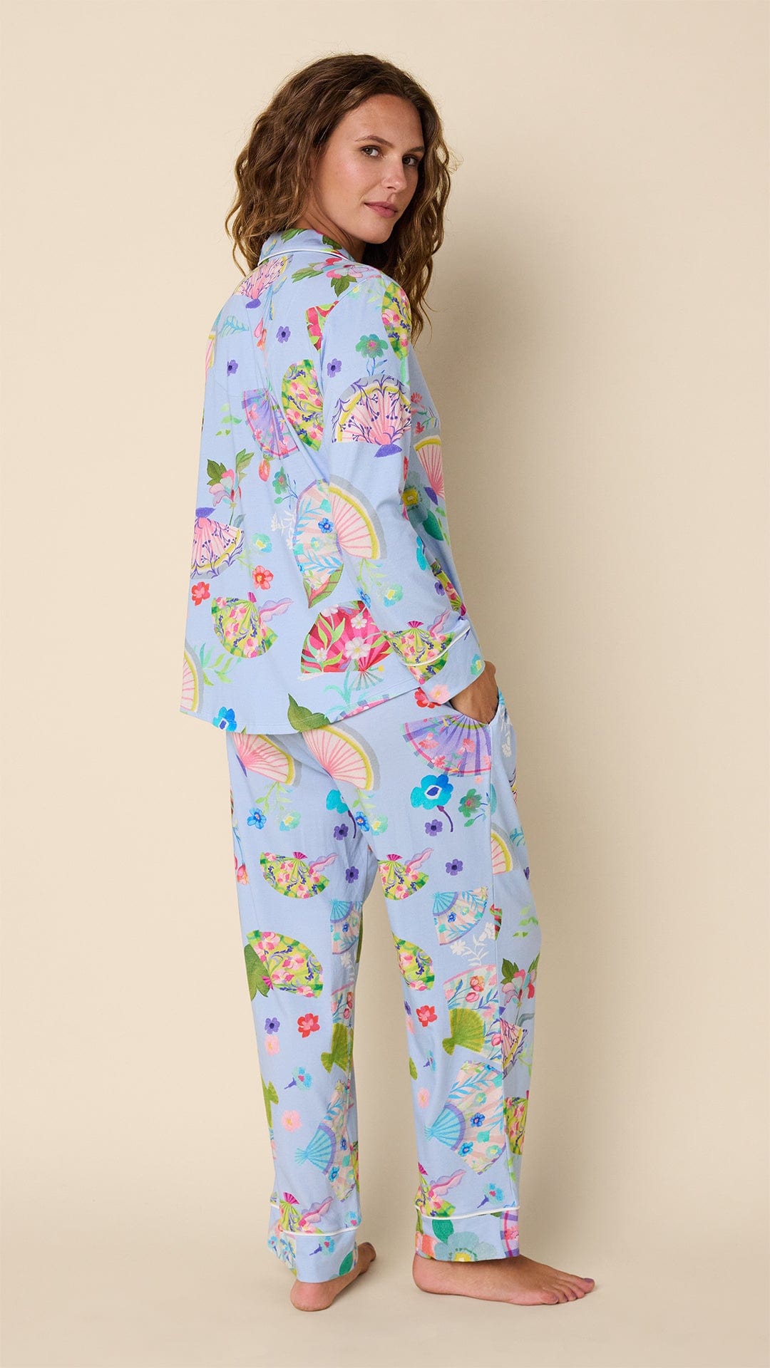 Shanghai Fans Pima Knit Long-Sleeved Pajama