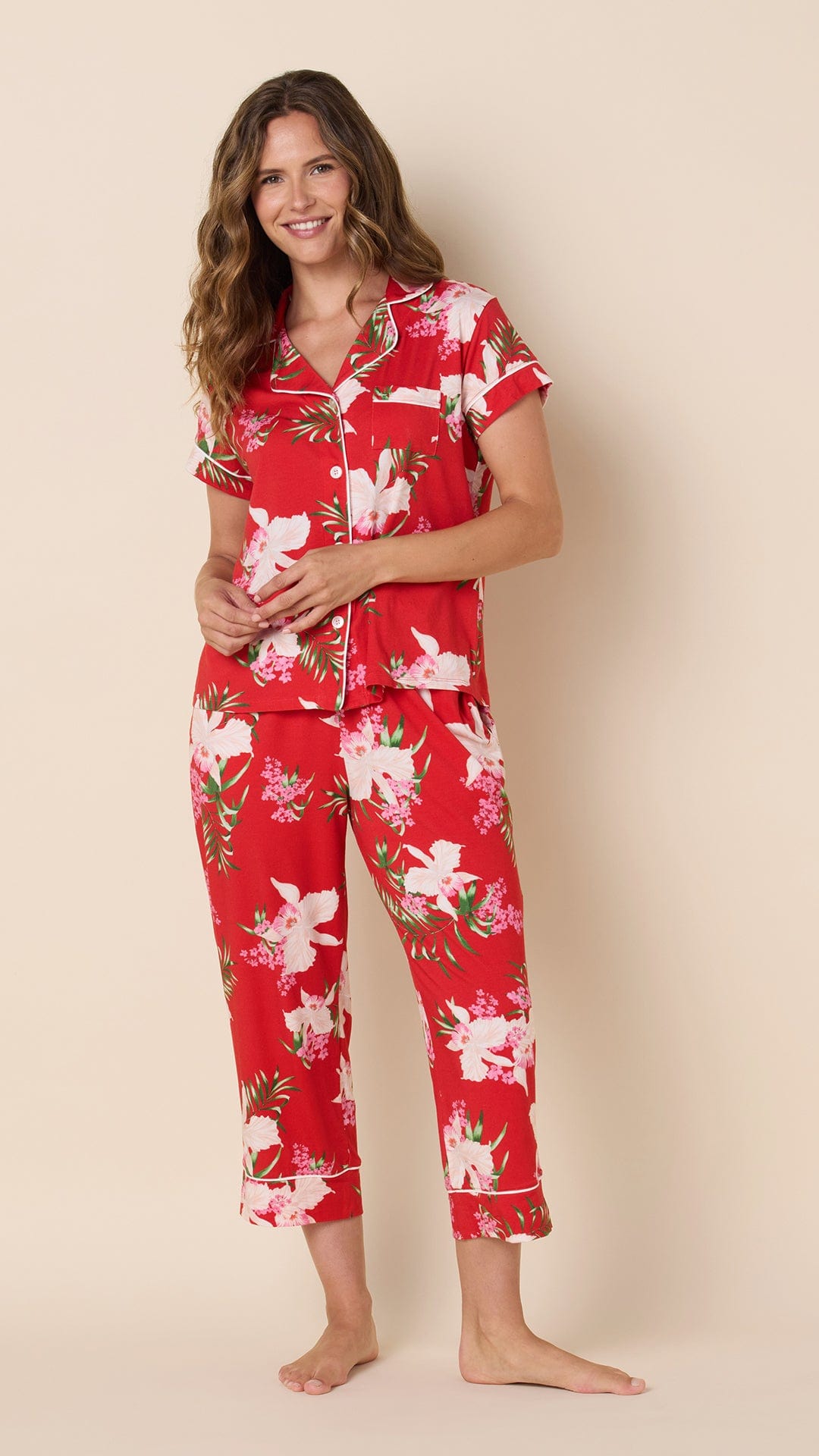 Flora Festiva Pima Knit Capri Set