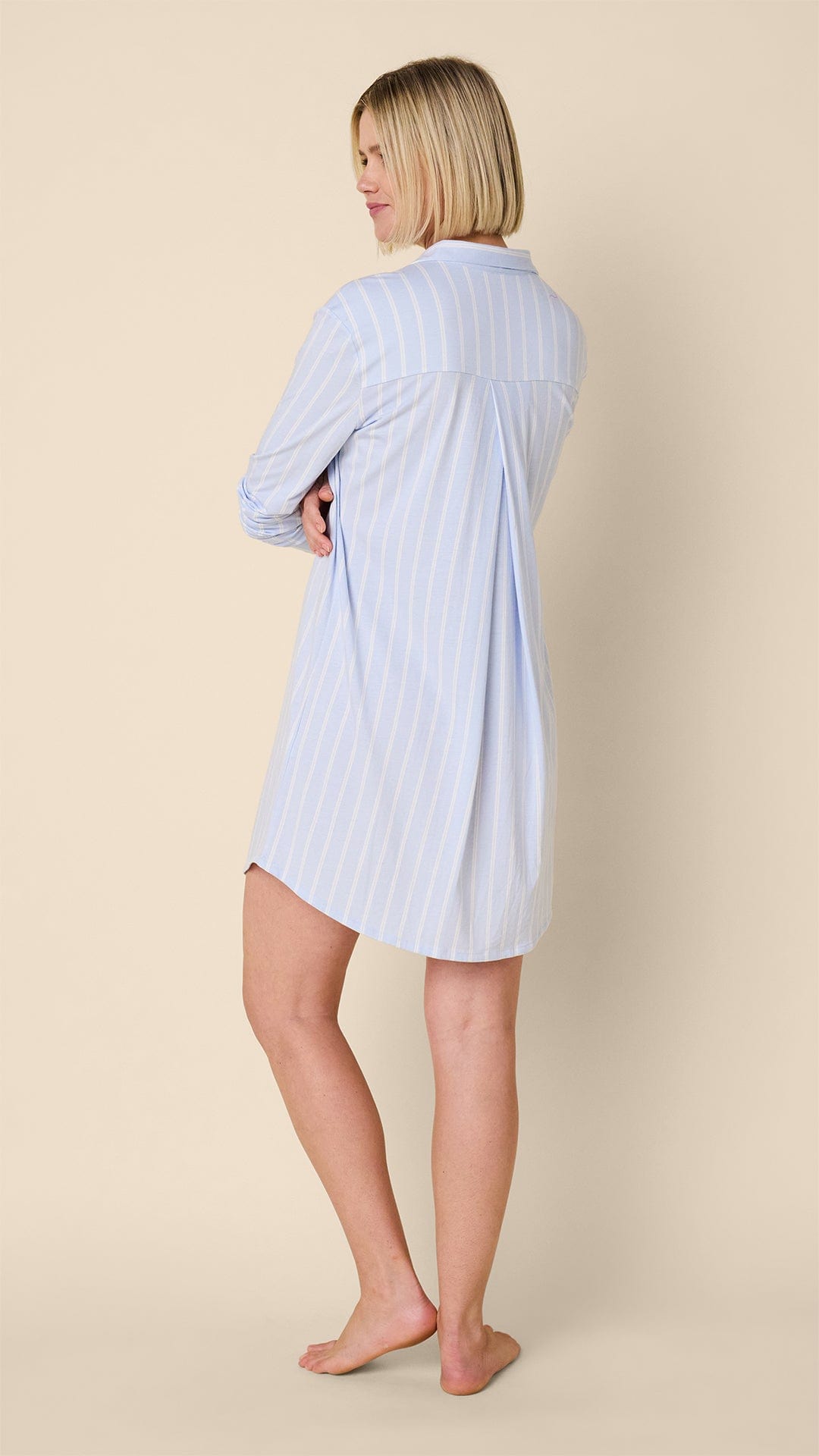 Heritage Stripe Pima Knit Night Shirt - Blue