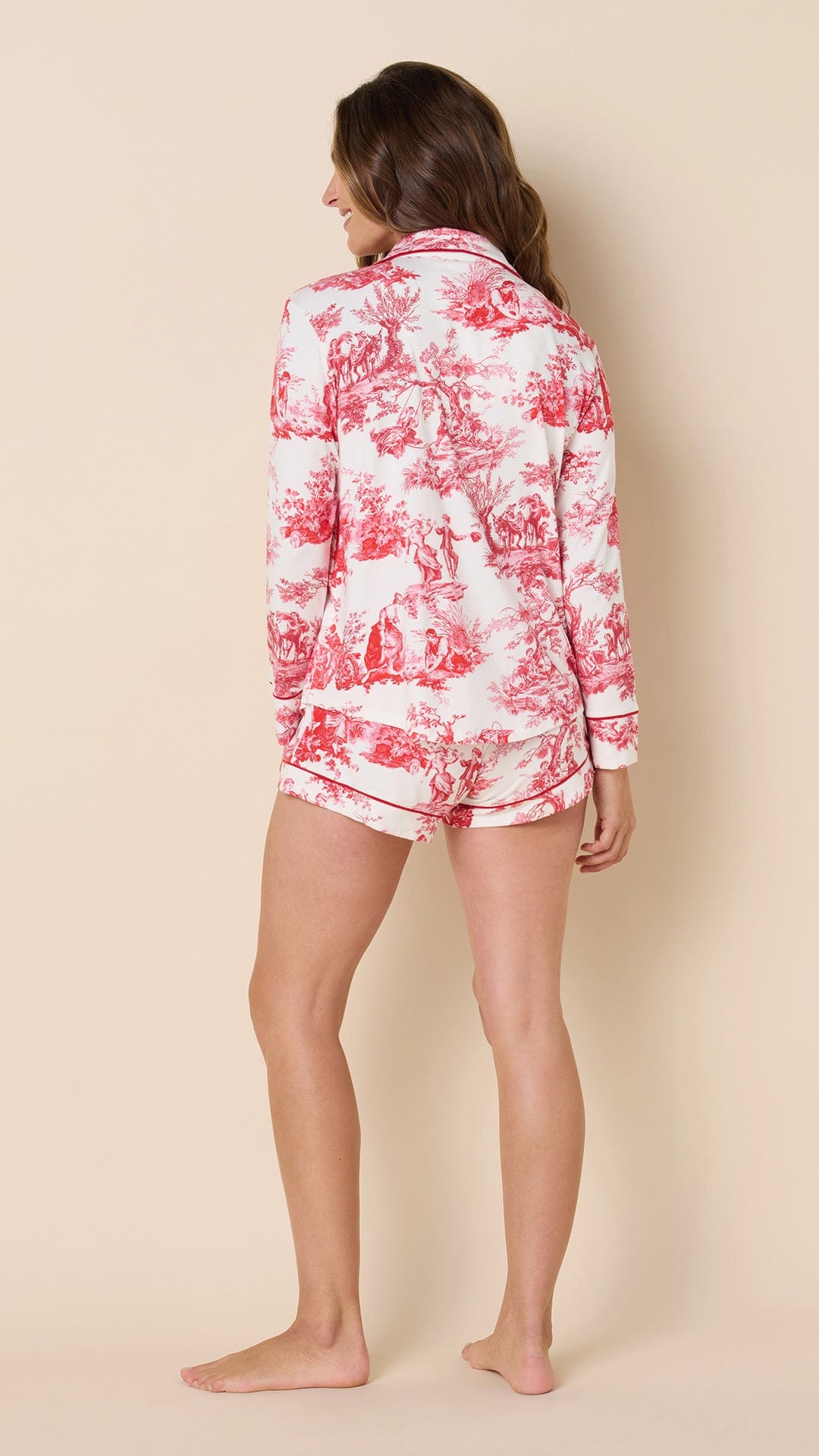 Idle Hours Pima Knit Long-Sleeved Short Set