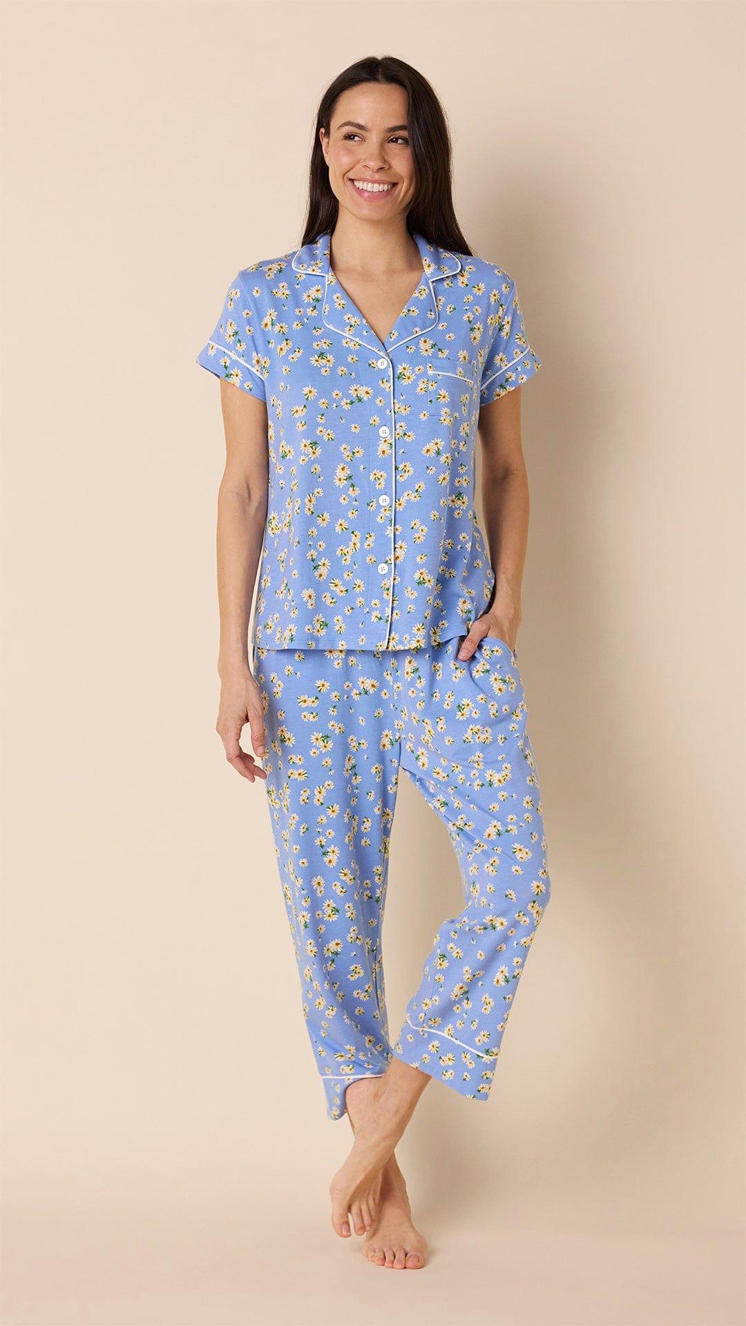 Marguerite Pima Knit Capri Set