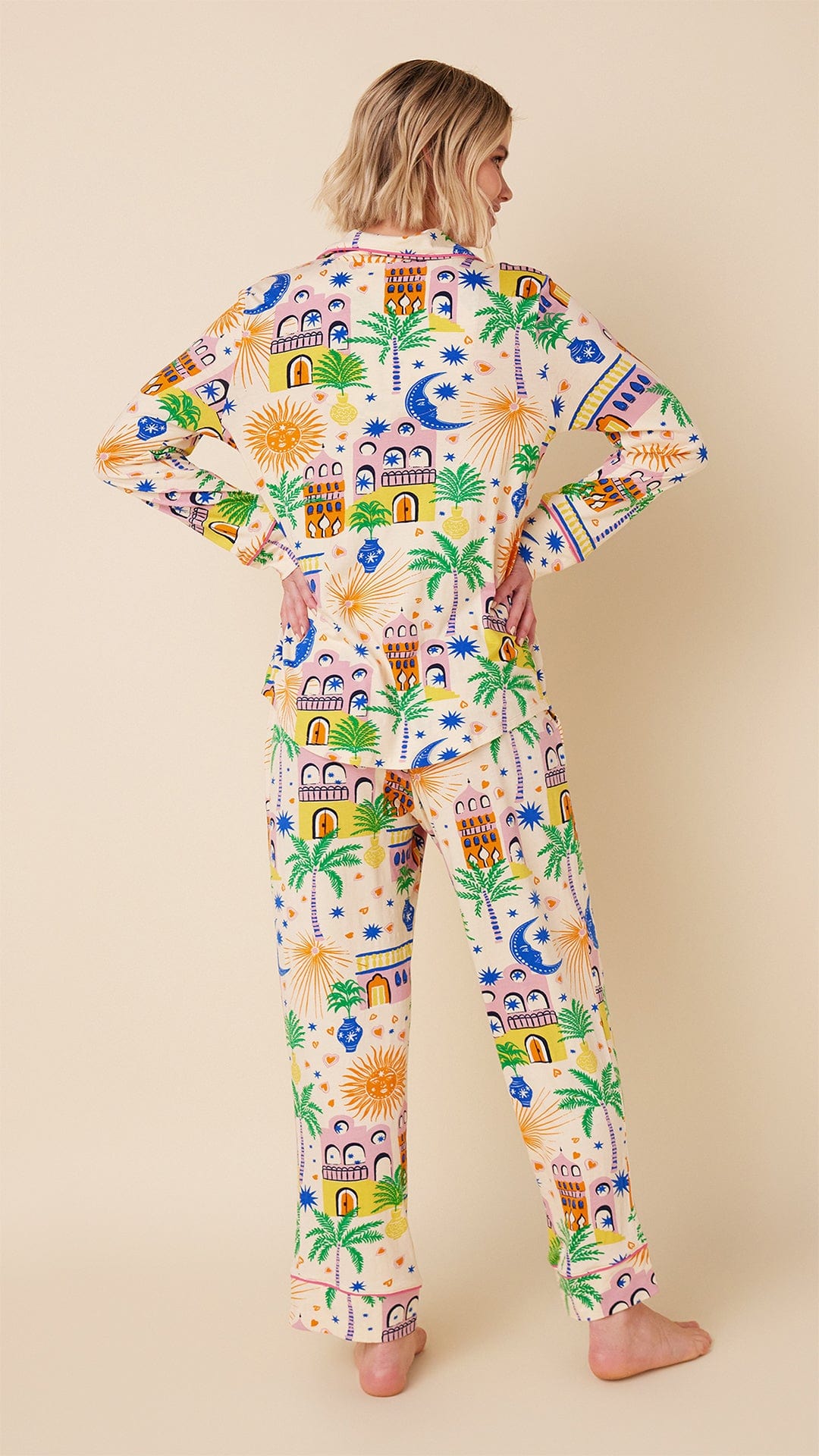 Moroccan Magic Pima Knit Long-Sleeved Pajama