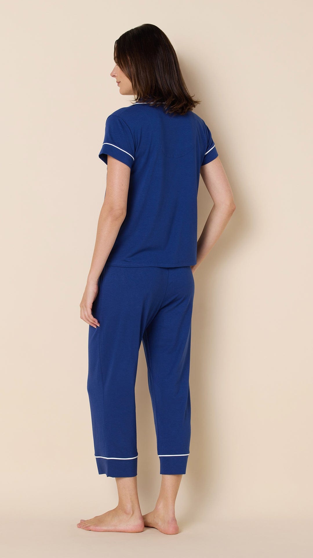 Classic Pima Knit Capri - Marine Blue