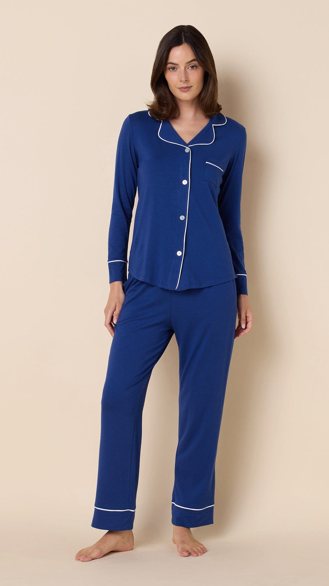 Classic Pima Knit Pajama - Marine Blue