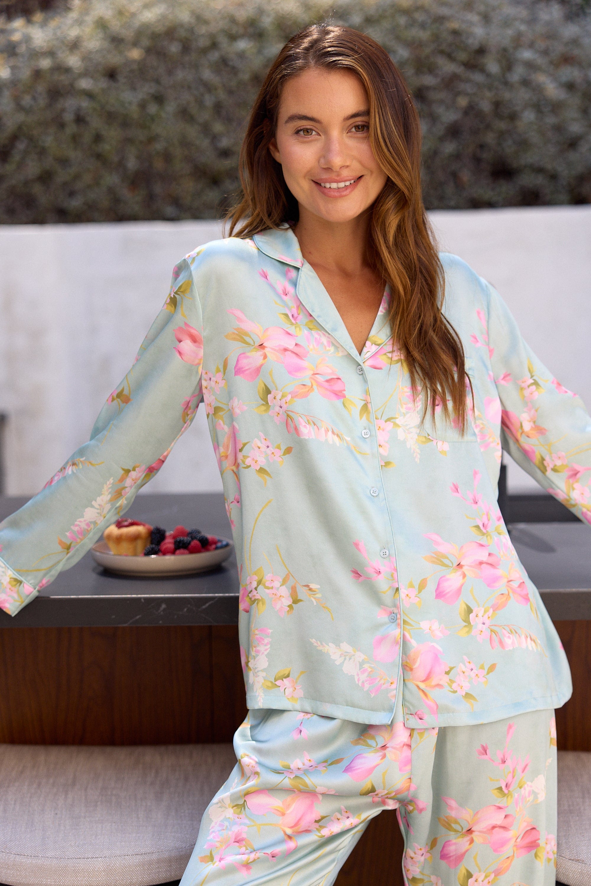 Moonlit Garden Silk Pajama