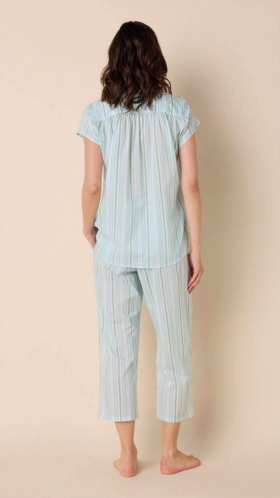 Nantucket Stripe Stripe Voile Capri