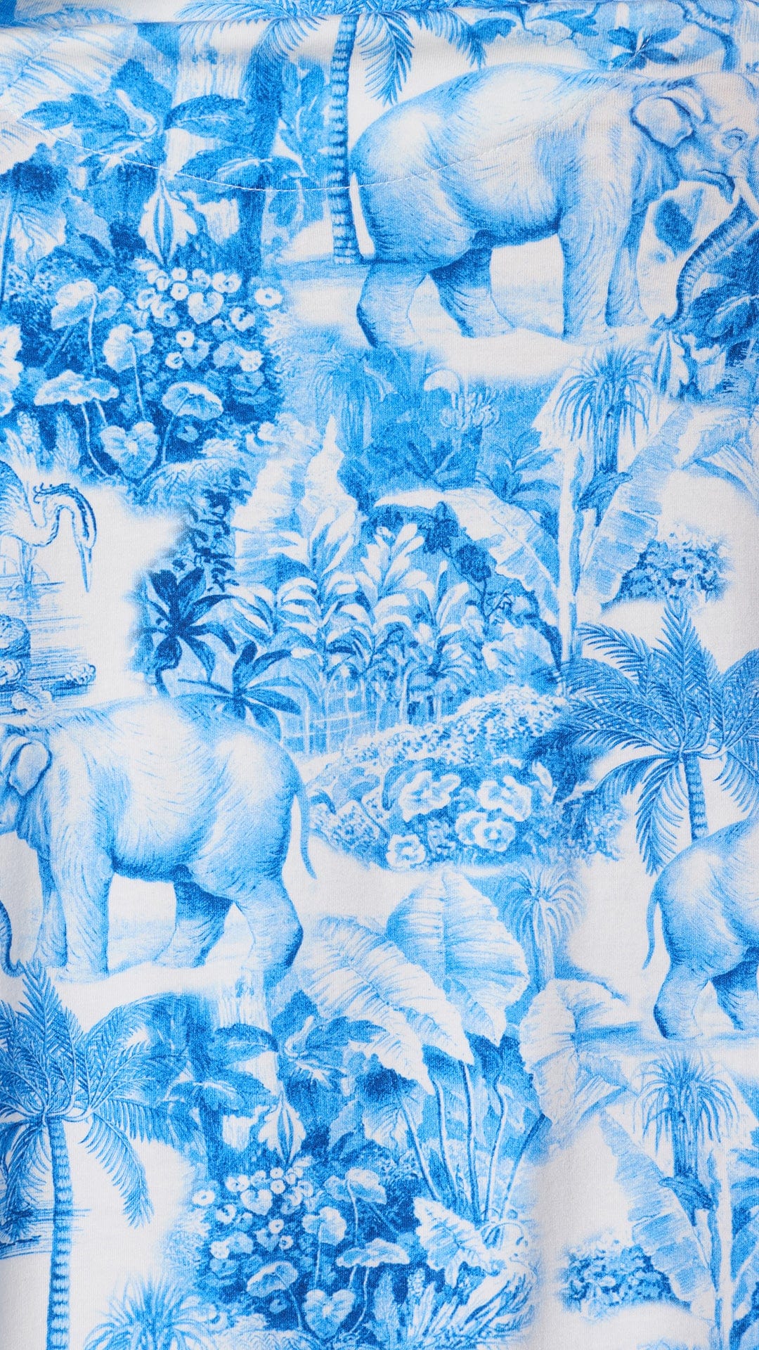 Palm Grove Toile Kids Pima Knit Pajama - Blue