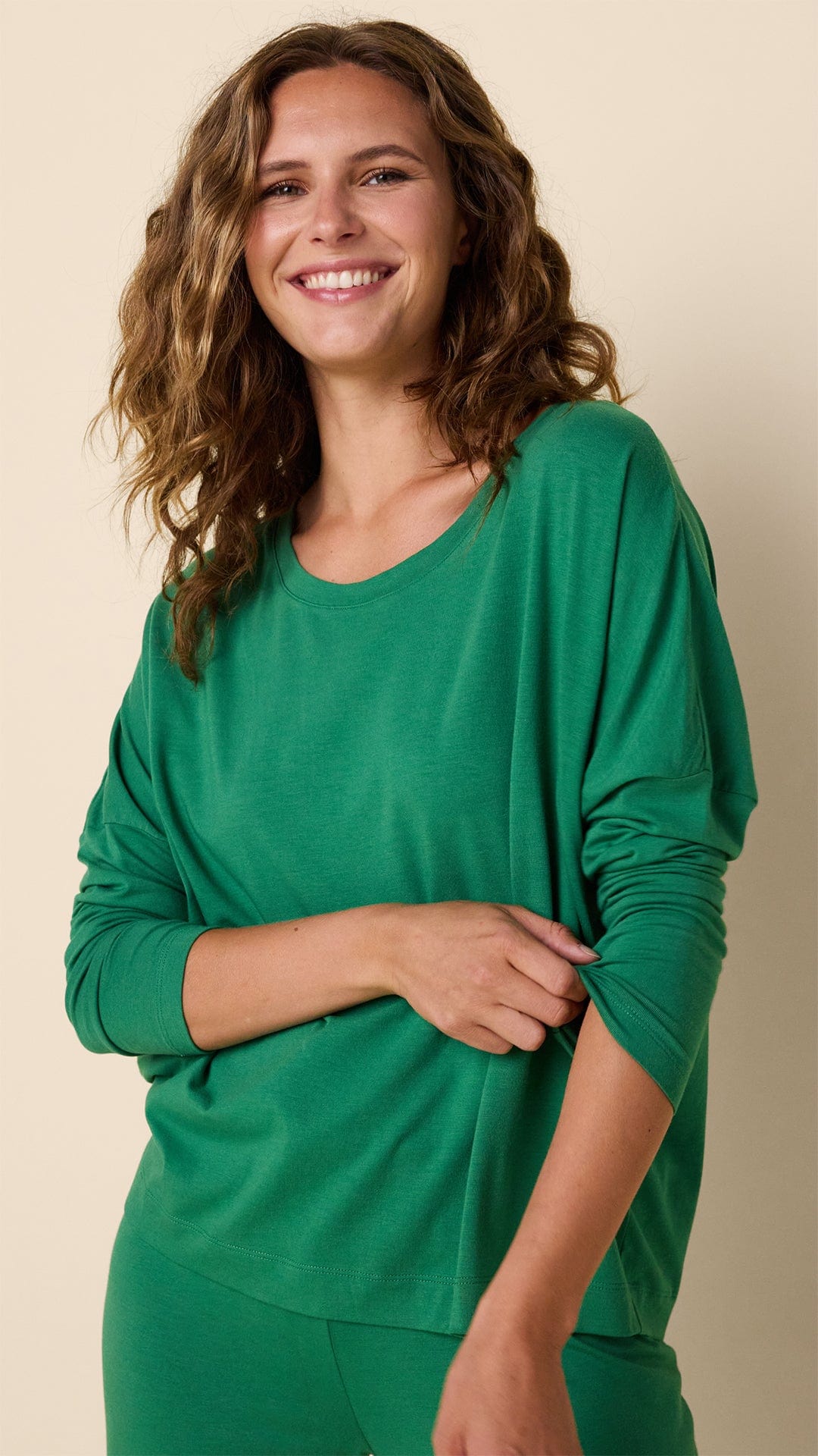 Classic Pima Knit Pullover Set - Pine