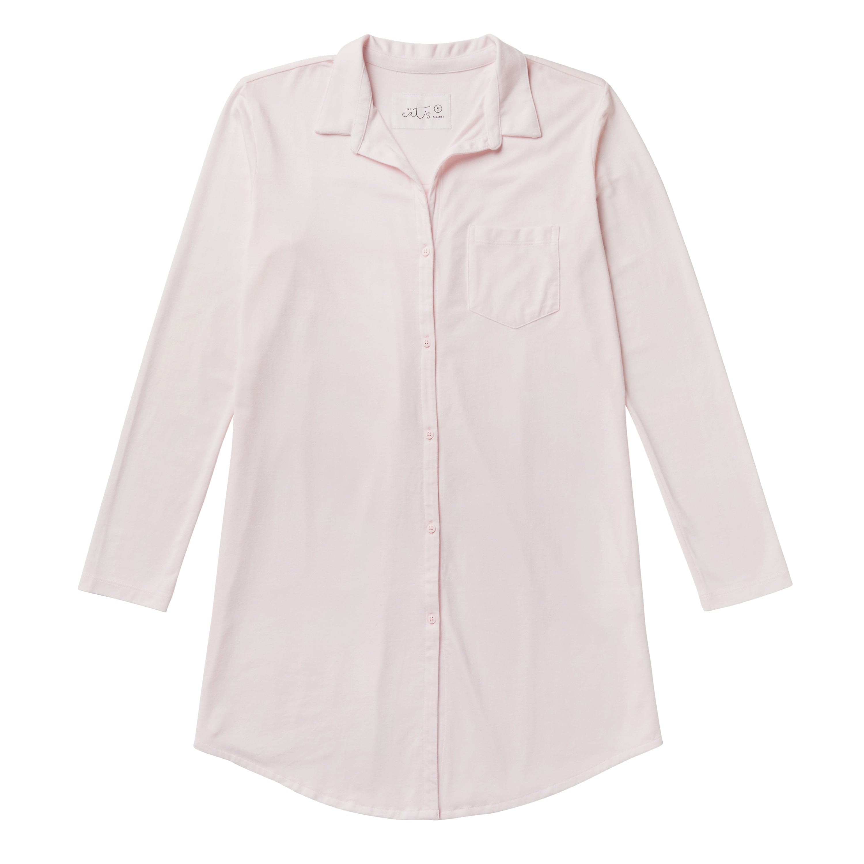 Classic Pima Knit Night Shirt - Powder Pink
