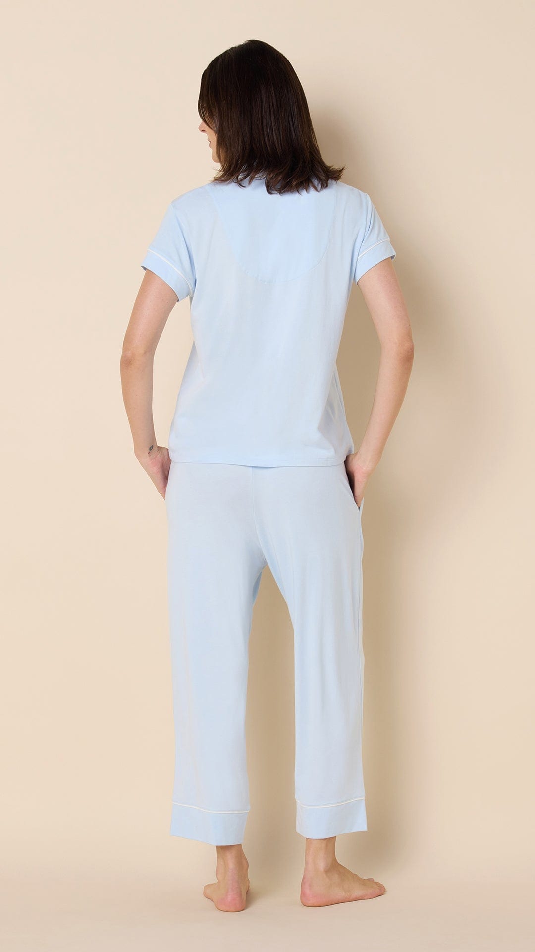 Classic Pima Knit Capri - Powder Blue