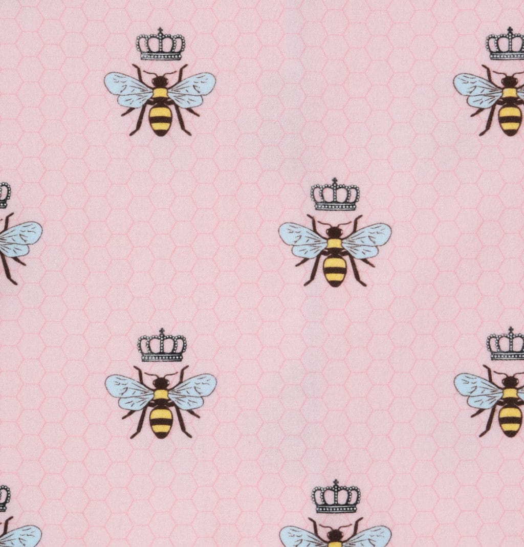 Queen Bee Shawl Collar Flannel Robe - Pink