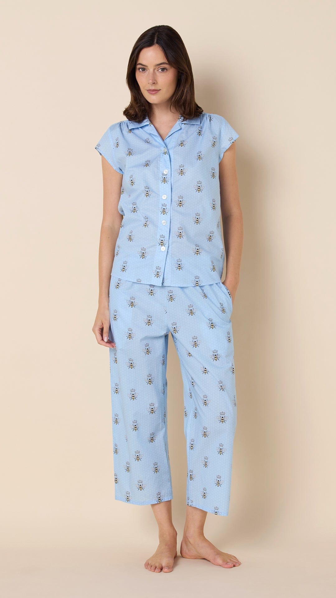 Queen Bee Luxe Pima Capri - Blue