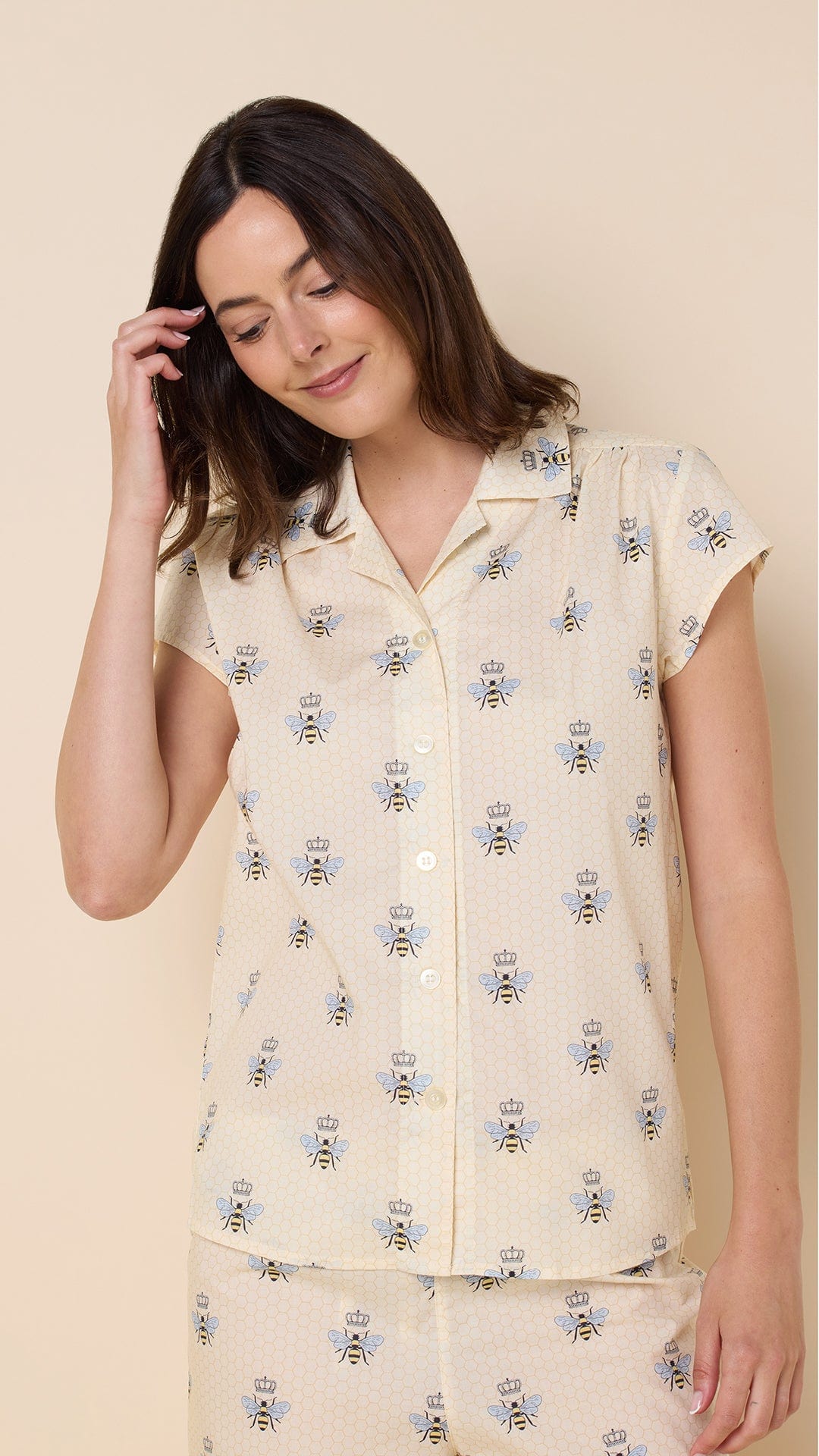 Queen Bee Luxe Pima Short Set - Honey