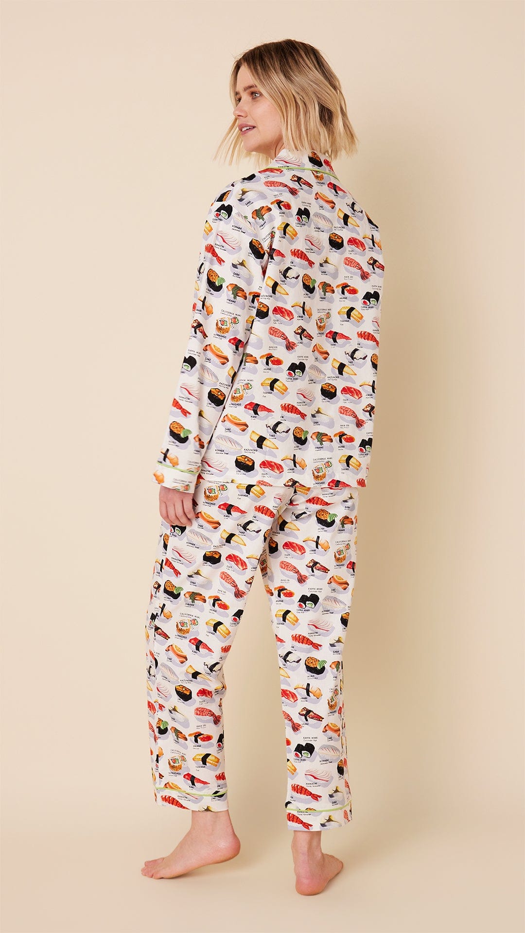 Sushi Poplin Pajama - White