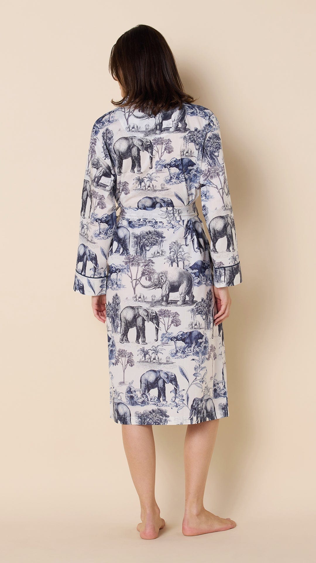 Safari Toile Luxe Pima Shawl Robe