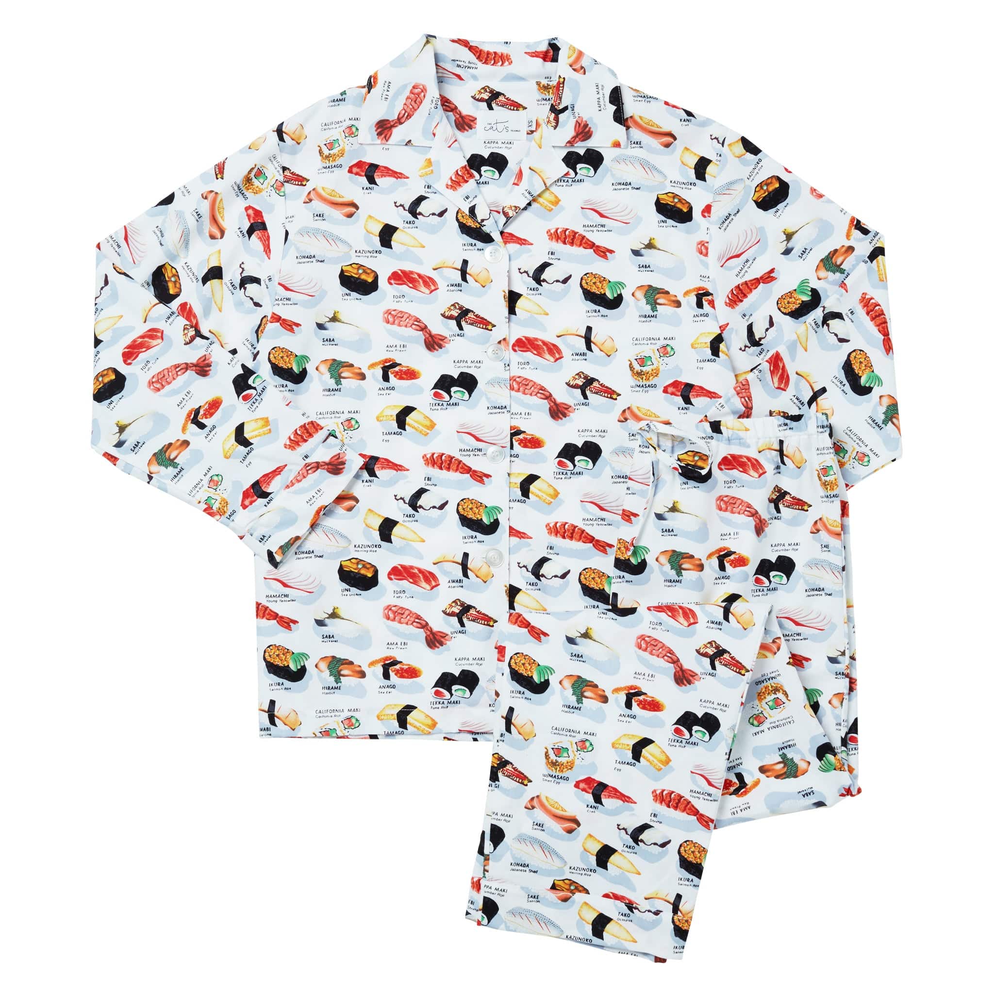 Sushi Poplin Pajama - White