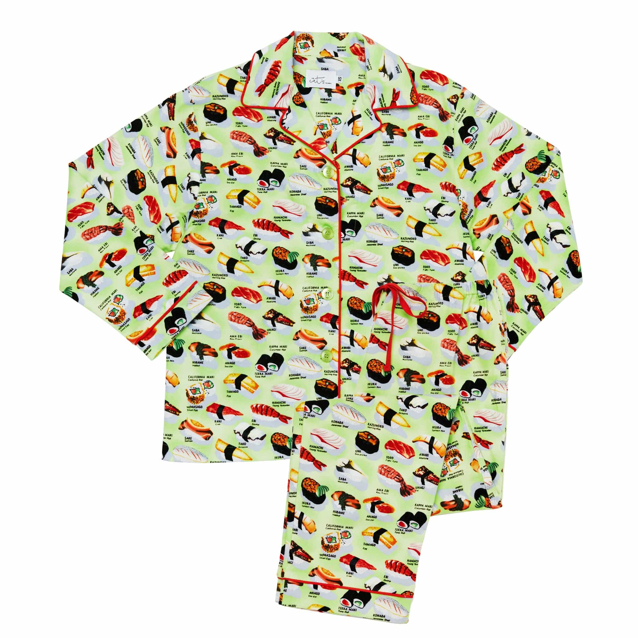 Sushi Poplin Pajama - Wasabi
