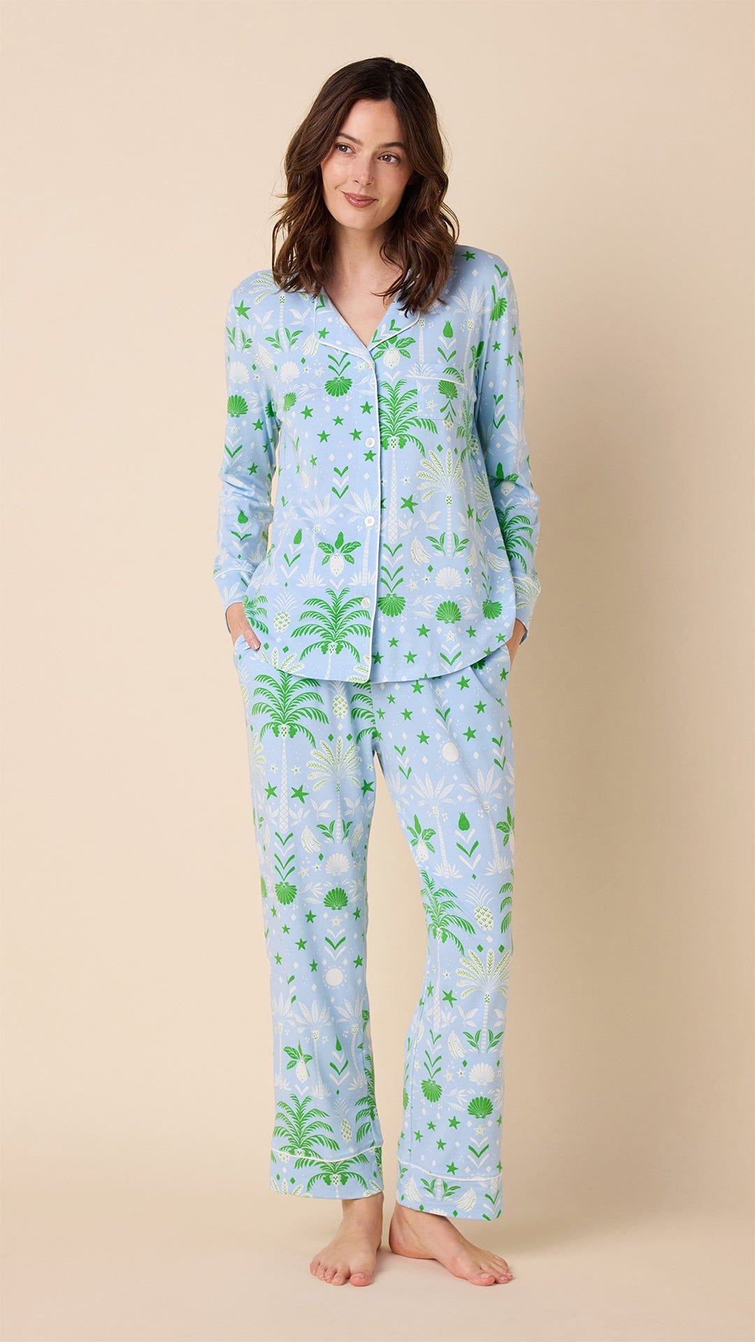 Tropicana Palm Pima Knit Pajama