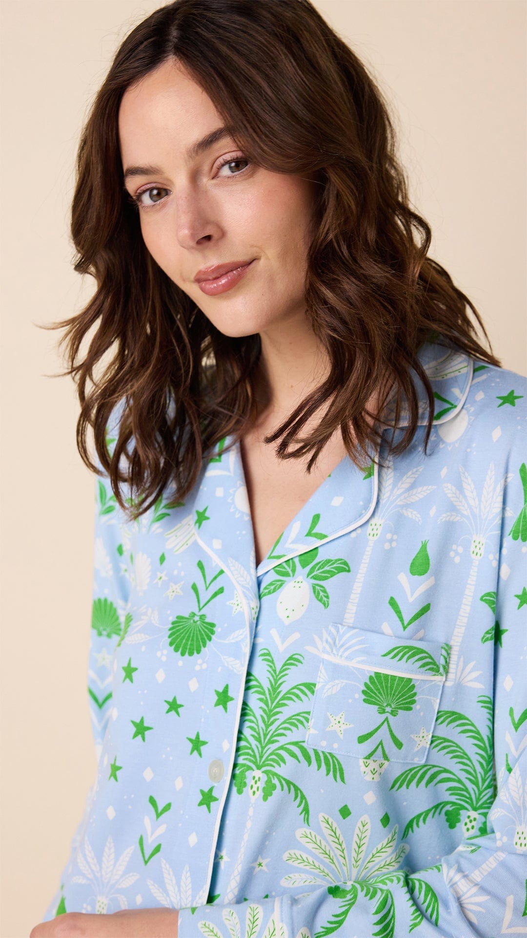 Tropicana Palm Pima Knit Pajama