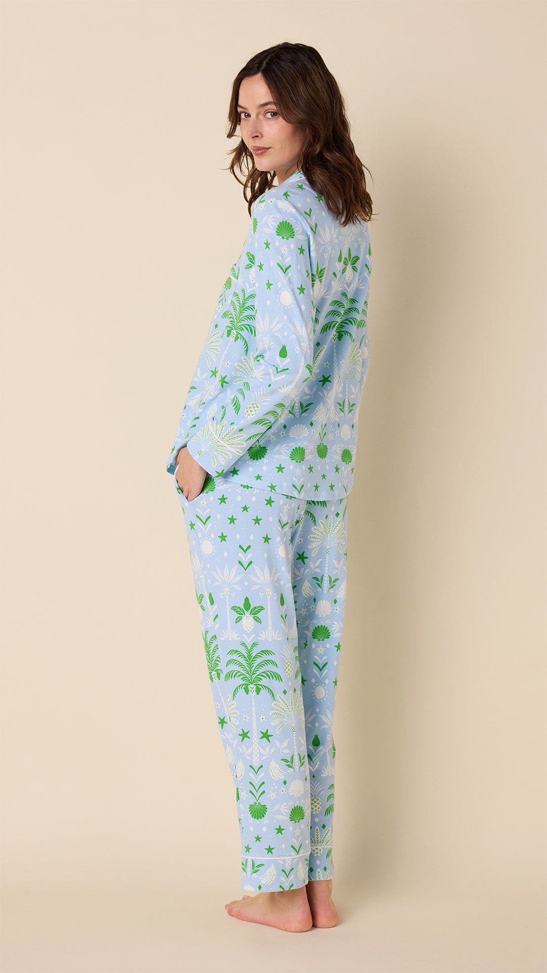 Tropicana Palm Pima Knit Pajama