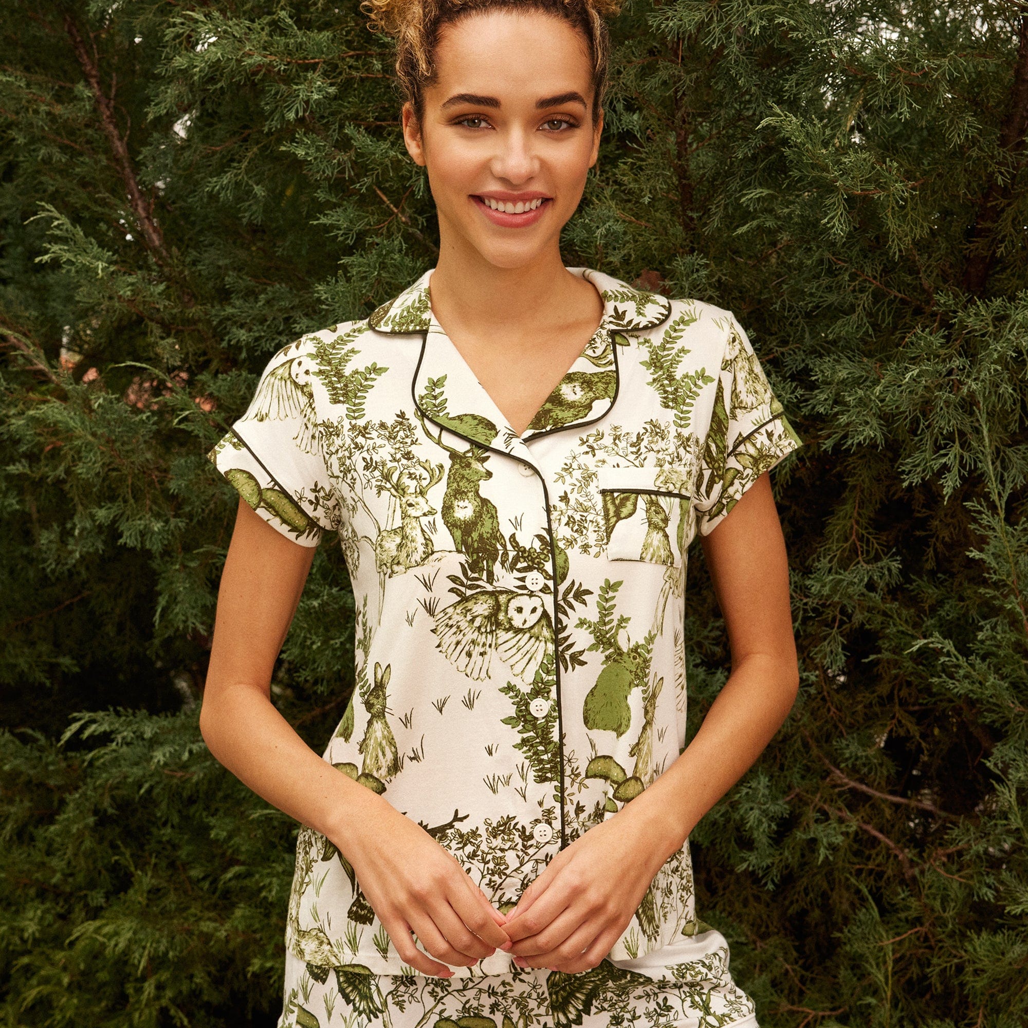 Woodside Pima Knit Short-Sleeved Short Set