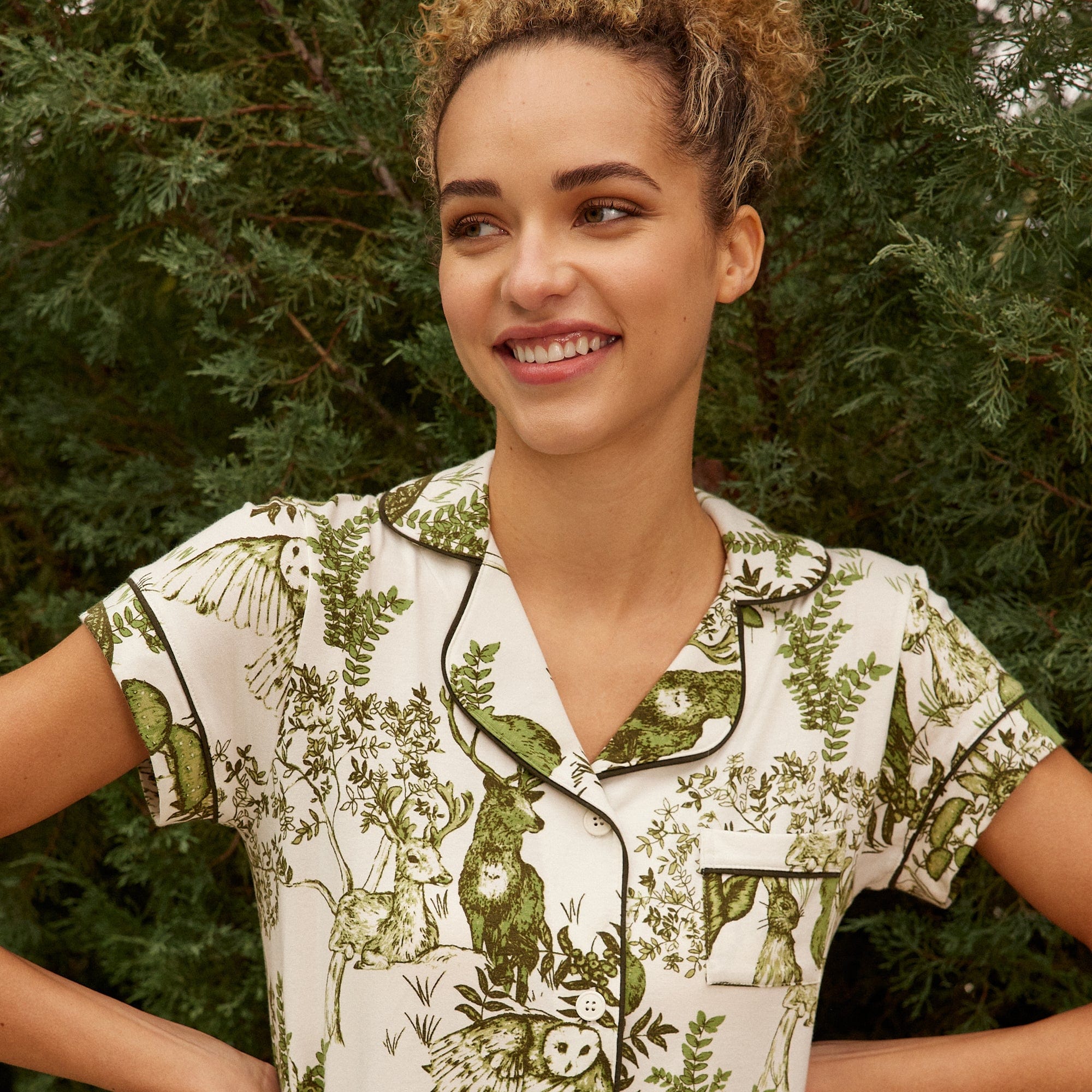 Woodside Pima Knit Short-Sleeved Short Set