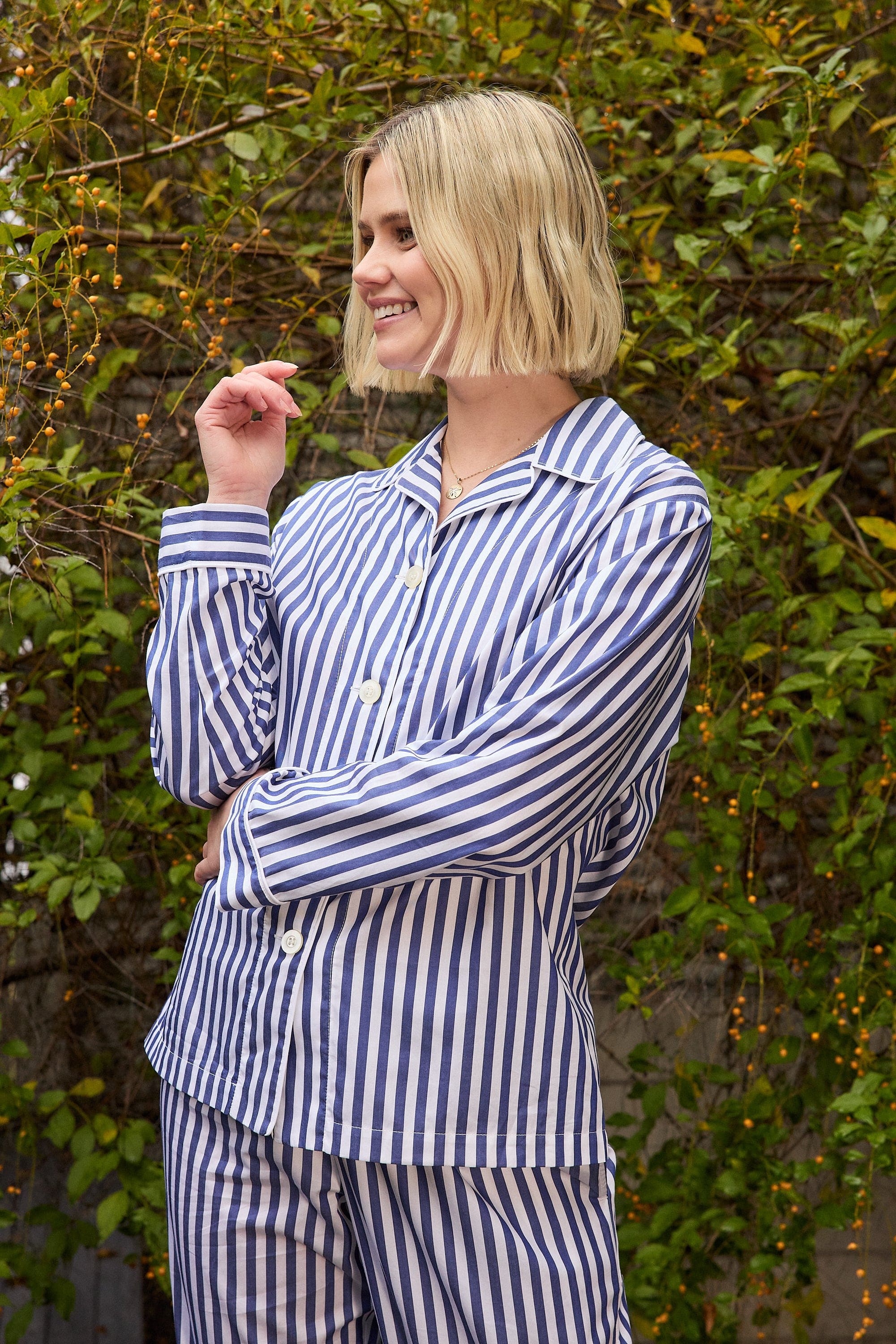 Classic Stripe Luxe Pima Pajama - Navy
