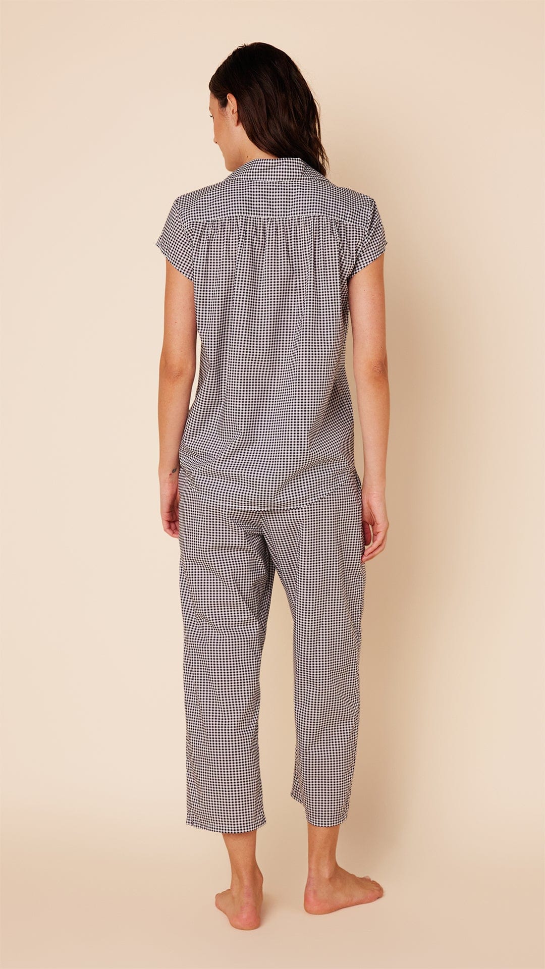 Classic Gingham Luxe Pima Capri - Navy