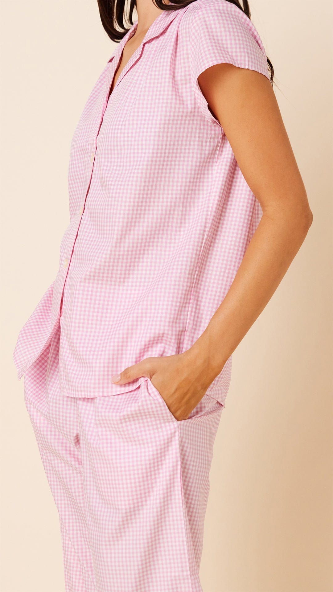Classic Gingham Capri Luxe Pima - Pink