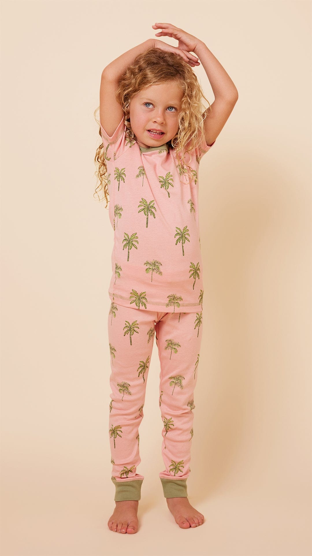 Kids Tahiti Palm Pima Knit Short-Sleeved Pajama