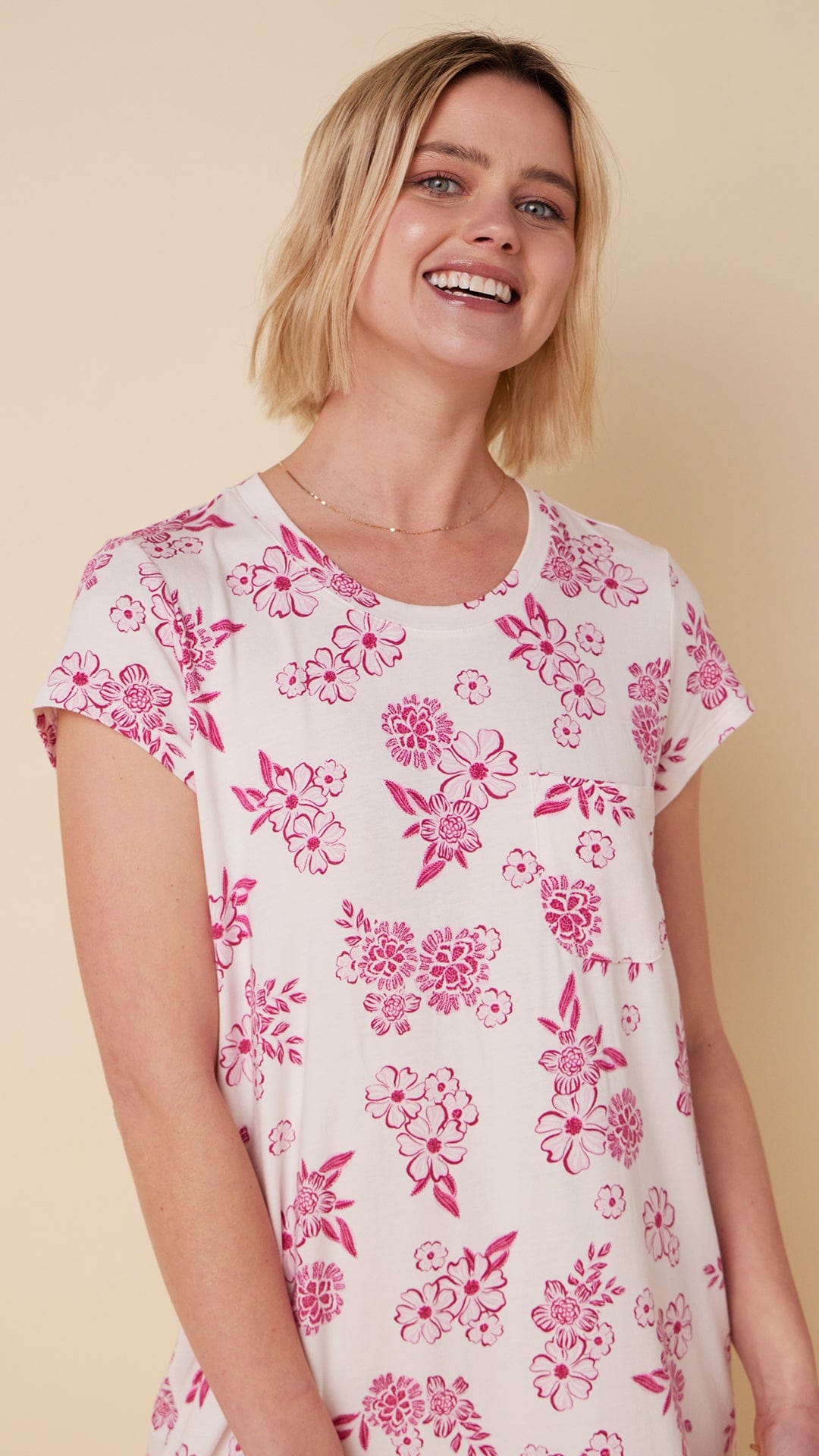 Malia Pima Knit Short-Sleeved Sleep Shirt