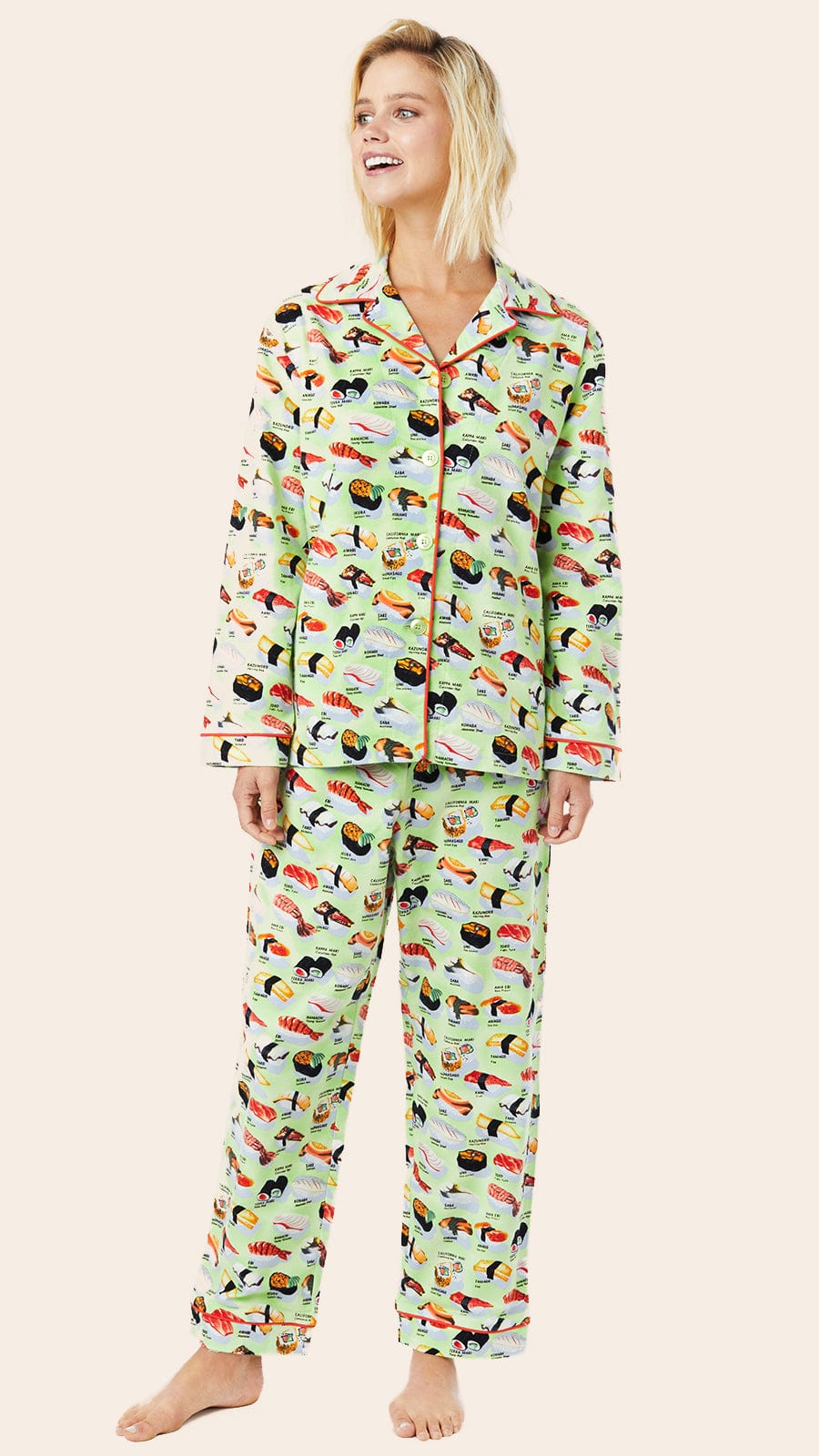 Sushi Poplin Pajama - Wasabi